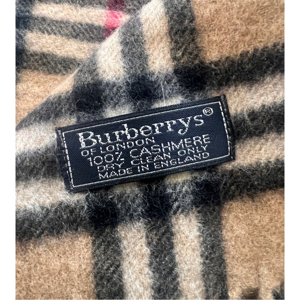 Burberry's of London Scarf nova check vintage 100% Cashmere Made in England - Picture 3 of 4